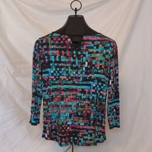 Peck & Peck Colorful Geometric Women's Blouse
